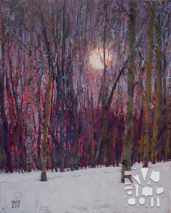Moonset 214, oil painting by Roger Vincent Jasaitis, copyright 2013, RVJart.com