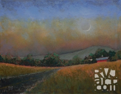 Moonset 5, oil painting by Roger Vincent Jasaitis, copyright 2013, RVJart.com